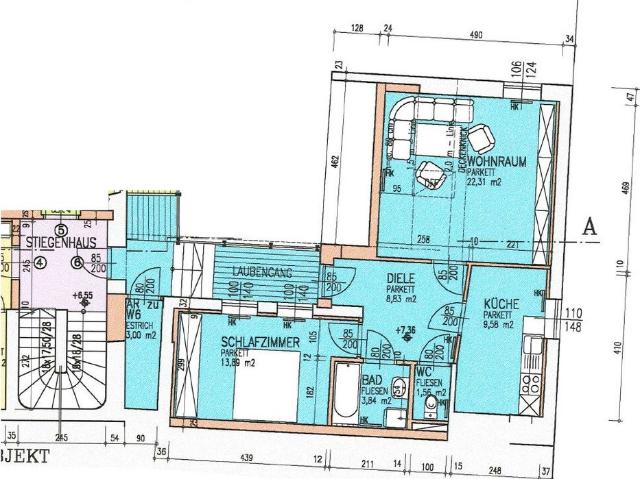 Ideal geschnittene Innenstadtwohnung – WG tauglich – in sehr zentraler Lage unmittelbar beim Grazer Jakominiplatz – Provisionsfrei