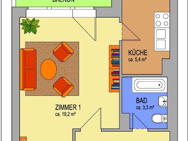 Ideale Singlewohnung zum Selbergestalten ab sofort