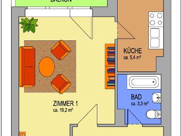 Ideale Singlewohnung zum Selbergestalten