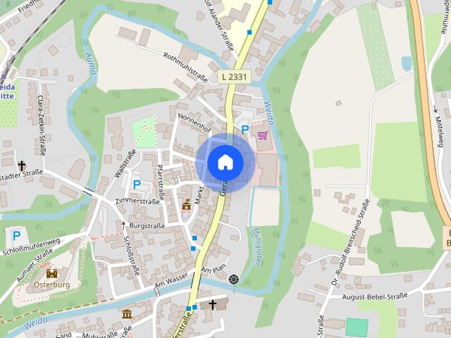 Idyllisch wohnen im Zentrum von Weida! Gemütliche 1 Raum Wohnung mit Dusche