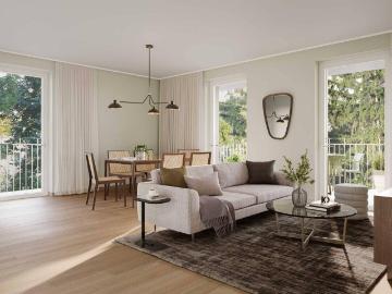 Ihr Rückzugsort im Innenhof: 2 Zimmer Wohnung mit großzügigem Eckbalkon Erstbezug in 1180 Wien