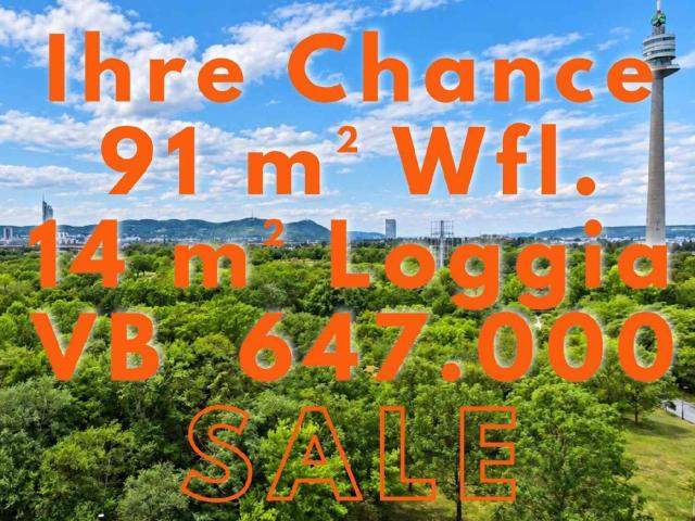 IHRE CHANCE: SKYLINE LIVING +MAISONETTE AM DONAUPARK +TRAUM FERNBLICK +2 LOGGIEN +GARAGEN MIETBAR