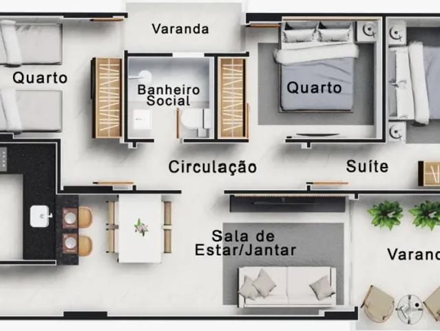 Imóvel para venda possui 88 metros quadrados com 3 quartos em Praia do Morro Guarapari ES