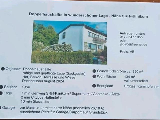 Immobilie Doppelhaushaelfte zu verkaufen
