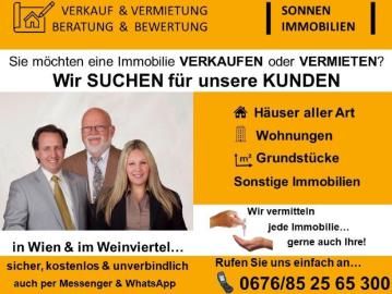 !Immobilienbesitzer in Wien und Weinviertel aufgepasst! Aktuell suchen wir: Einfamilienhäuser, Wohnungen, Grundstücke & sonstige Immobilien