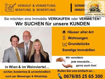 ! Immobilienbesitzer in Wien und Weinviertel aufgepasst ! Aktuell suchen wir Einfamilienhäuser, Wohnungen, Grundstücke & sonstige Immobilien