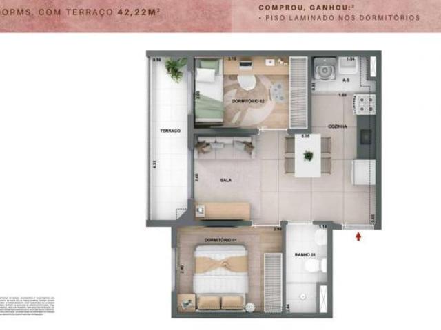 Imperdível Apartamento à Venda em São Paulo SP, Vila Carrão: 2 Quartos, 1 Suíte, 1 Sala, 1 Banheiro