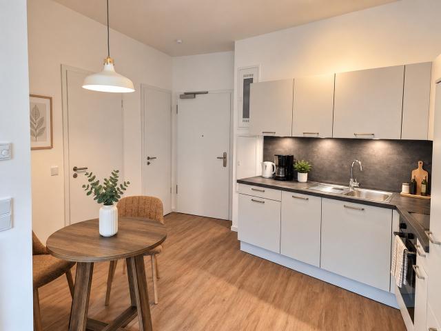 In the heart of Friedrichshain: Furnished new build apartment, 1.5 rooms, registration, washer dryer, internet, etc Berlin Amsterdam Apartments for Rent
