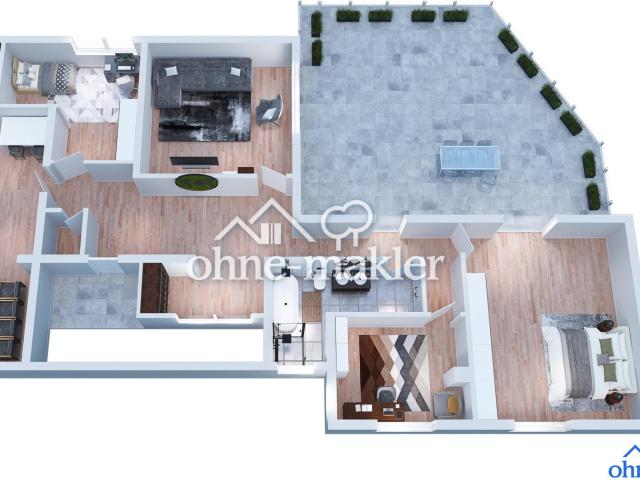 In Renovierung – großzügige Erdgeschosswohnung mit großer Terrasse, Platz für Familie & Hund