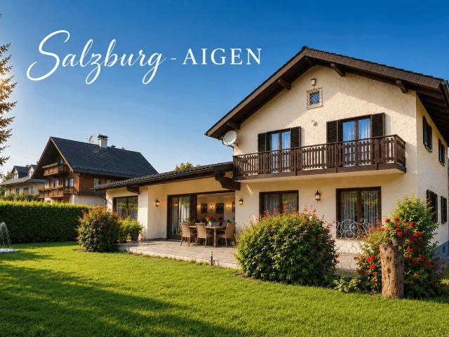 In Salzburg Aigen – ein Haus mit Garten, Sonnenterrasse, Sauna, Parkplatz und eigener Garage provisionsfrei