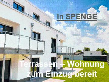 In SPENGE: 3 Zi. Neubau Terrassen Wohnung zum EInzug bereit. 29m² Süd West Terrasse plus Gartenbereich