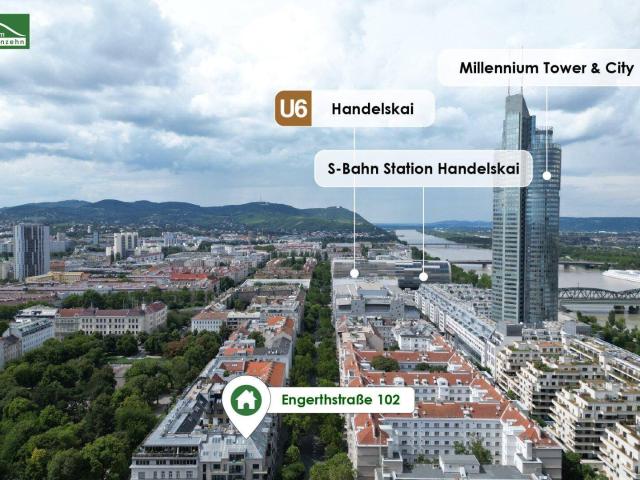 Innenhof Gartenwohnung in direkter Nähe zur U6 und S Bahn Handelskai sowie Millennium City! Ab Dezember verfügbar!