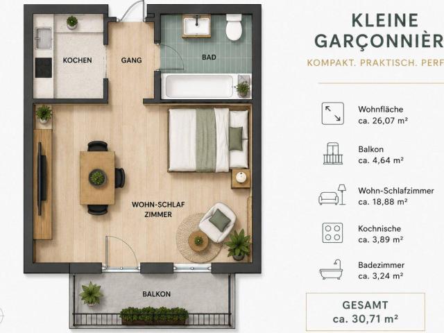 INNSBRUCK Garconnière mit Südbalkon in zentraler Lage nahe der Klinik