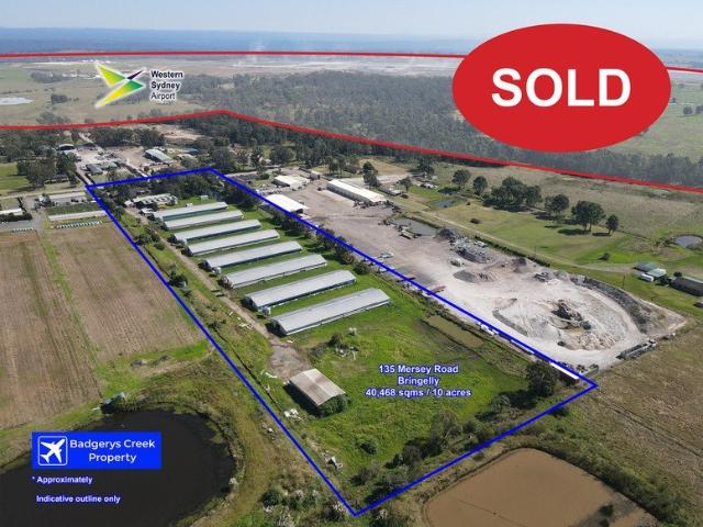 Industrial / Commercial Land Near Western Sydney Airport 40,468 sqms / 10 Acres Zoned Enterprise