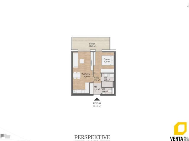 Individuelle Gestaltung in St. Peter 2 Zimmer Erstbezug mit Balkon!