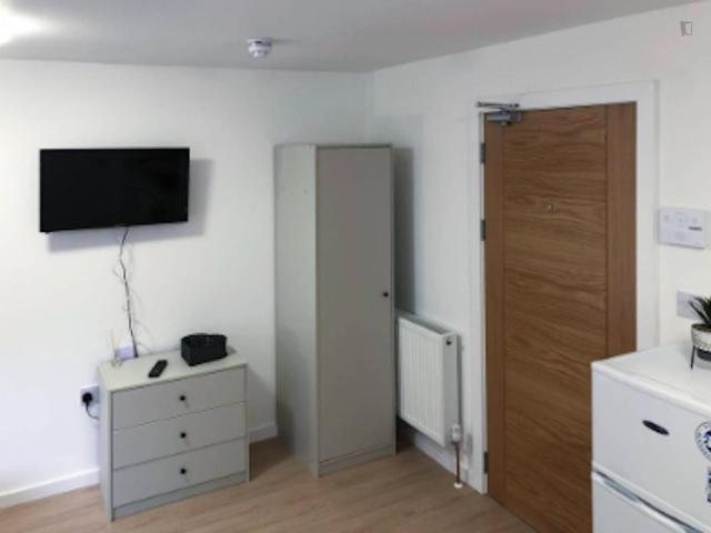 Interesting studio near the University Birmingham train station Has an Apartment