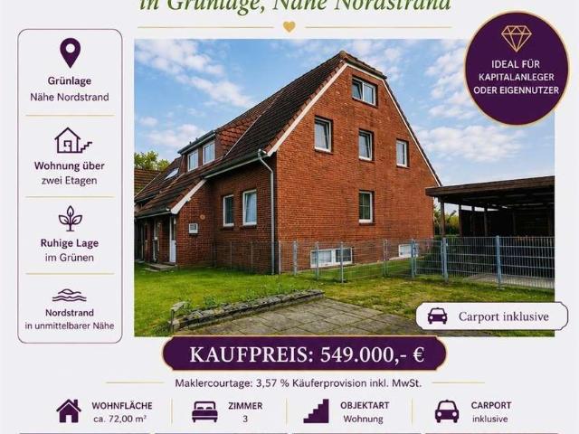 Invest vermietete Wohnung OG + DG mit West Balkon plus Carport