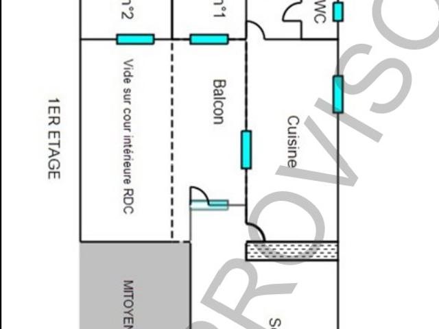 Itzalargi — Appartement à rénover avec balcon sur cour, cent. 67m² Saint Palais