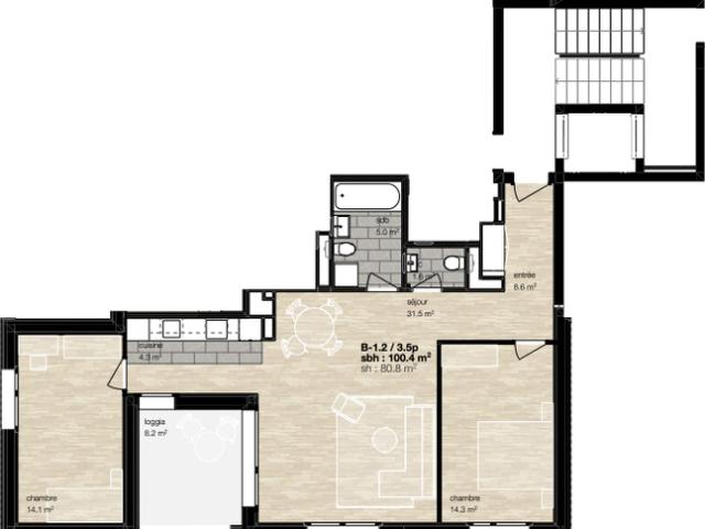 Jahresmiete: neues Apartment im Herzen des Dorfes Montana