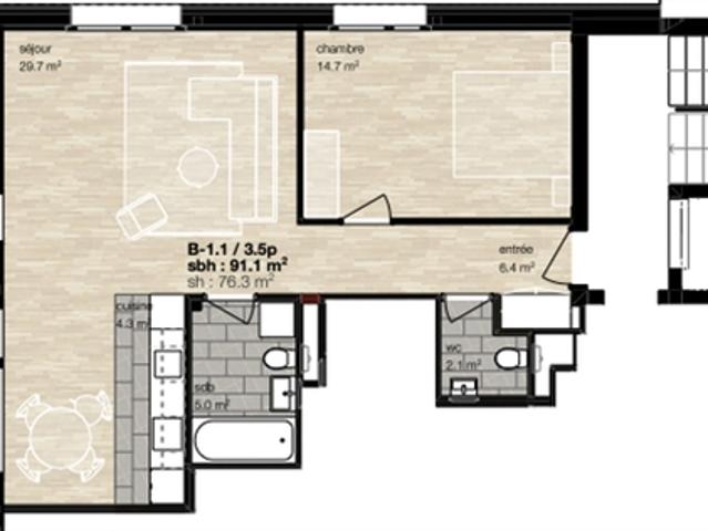 Jahresmiete neues Apartment im Herzen des Dorfes Montana
