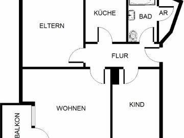 Jetzt sofort anmieten! 3 Zimmer mit Tageslichtbad und Balkon