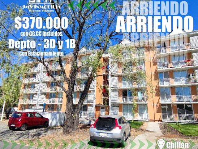 JMV Arrienda Dpto. 3D 1B y 1 Estac. Chillán