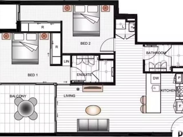 Nice 2 BR 407/65 Linton St, Kangaroo Point Apartment for rent.