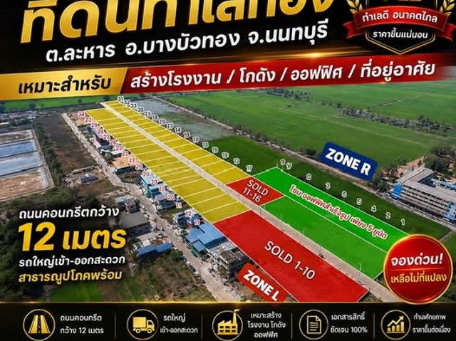 ขายที่ดิน โรงงาน โกดัง ทำเลดี ราคาถูก นนทบุรี ปทุมธานี