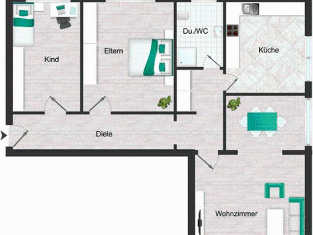 Kaarst: Zentrale und helle 3 Zimmerwohnung mit Balkon und modernem Tageslichtbadezimmer