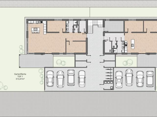 Kaiserallee Grafenstein Gartenwohnung Baukörper K2 Top 2 EG