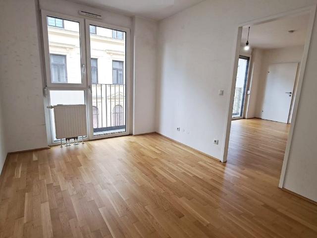 KALVARIENBERGGASSE, 36 m2 Neubau mit Stehbalkon, Wohnküche, 1 Zimmer, Duschbad, Parketten, 3. Liftstock