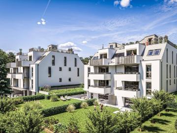 Abkühlen im hauseigenen Pool. Ihre Traumwohnung mit Terrasse oder Garten und Fernblick Nähe Maurer Wald PROVISIONSFREI !