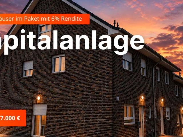 Kapitalanlage: 6 moderne Reihenhäuser bei Bremen – voll vermietet