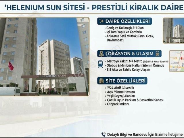 Kartal Helenium Sun Sitesinde Ankastreli, Kiralık 2+1 Daire