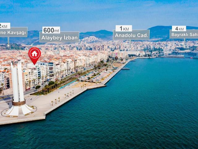 Karşıyaka Yalıda Deniz Manzaralı 2+1 Kiralık Daire