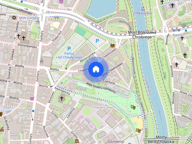 Kawalerka 22 m2 z dużym tarasem, 1 pietro, centrum miasta Chwaliszewo