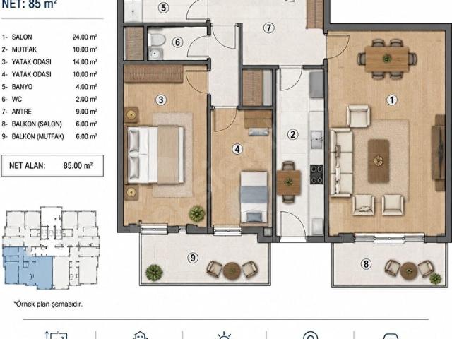 Kemalpaşa Örnekköy Projeden Satılık 2+1 Daireler