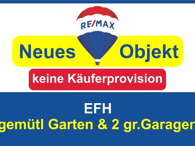 Keine Käuferprovision! EFH in sehr gepflegtem Umfeld! 2 gr. Garagen! gemütl. Garten!