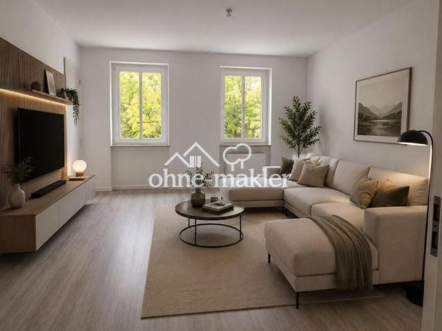 Kernsanierte 3 Zimmer­wohnung mit Balkon und Einbauküche
