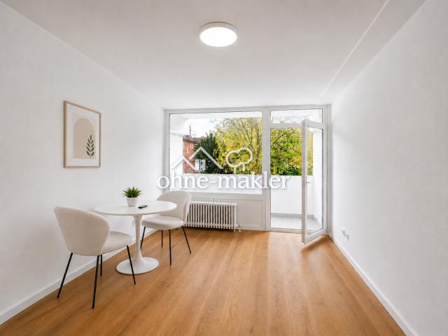 Kernsaniertes 1 Zimmer Apartment in Schwabing mit Südbalkon & TG – provisionsfrei