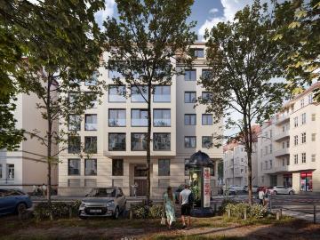 KfW40 Projekt in der Südvorstadt: Großzügige 3 Raumwohnung mit 48m² Wohnbereich und Balkon