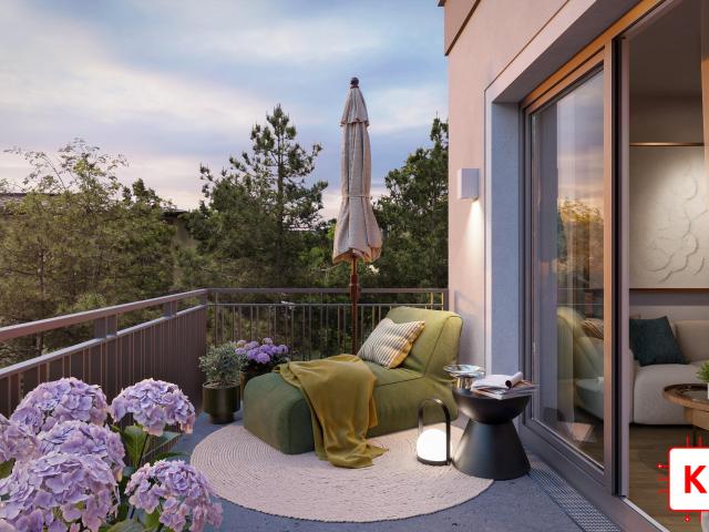 KFW55! Idyllisch wohnen vor den Toren Münchens Exklusive 3 Zimmer Wohnung mit Westloggia!