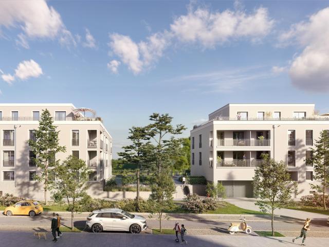 KFW55! Idyllisch wohnen vor den Toren Münchens Exklusive 4 Zimmer Wohnung mit Südloggia!