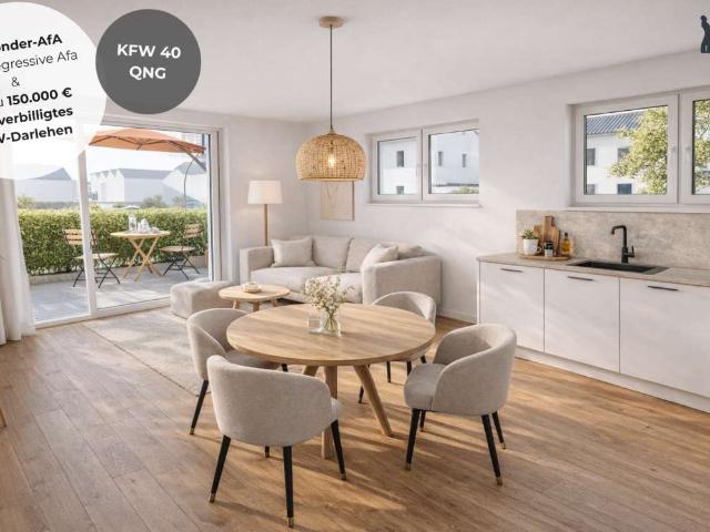 KFW 40 QNG: 3 Zi. EG Wohnung mit West Terrasse