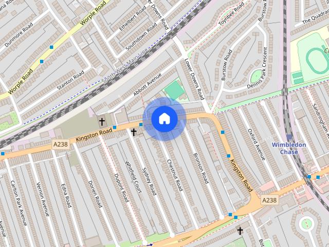 Kingston Rd, SW20: 2 bed 1 rec 1 bath unfurn