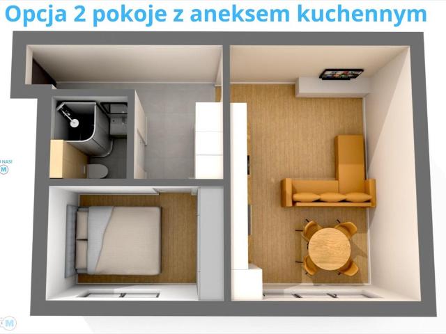 Kielce, Centrum, 2 pokoje z aneksem kuchennym 35,8 m²