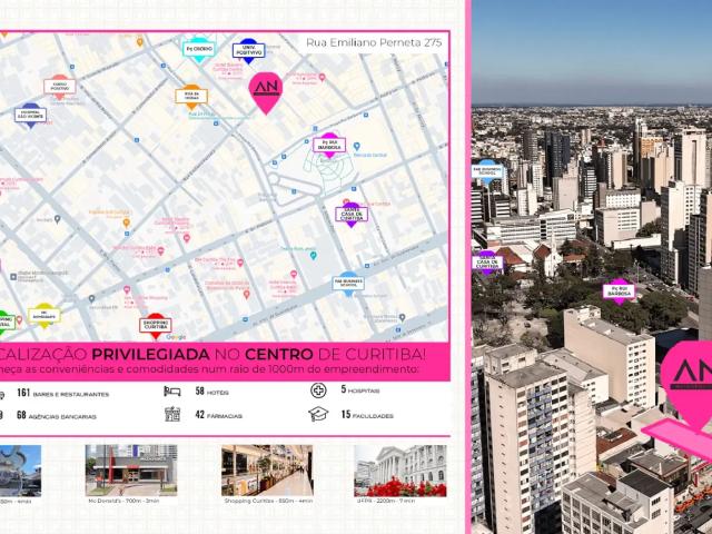 Kitnet / Stúdio para Venda em Curitiba/PR Centro 1 Quartos