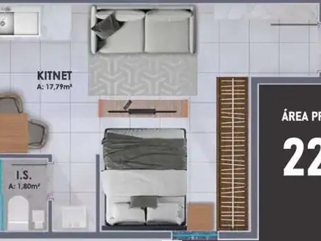 Kitnet / Stúdio para Venda em Curitiba/PR Guaíra 1 Quartos