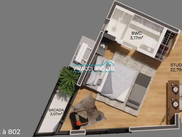 Kitnet / Stúdio para Venda em Florianópolis/SC Coqueiros 1 Quartos