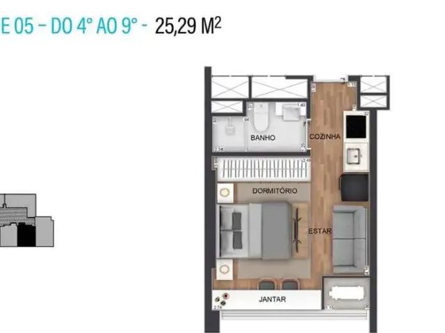 Kitnet / Stúdio para Venda em São Paulo/SP Consolação 1 Quartos